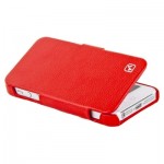 Folder Leather Case Black for iPhone 5|5S Red